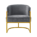 Upholstered Reading Chair Armchair With Metal Frame Accent Chair Grey Sofa Chair Leisure Chair Padded Chair