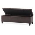 Upholstered Storage Ottoman Solid Wooden Legs