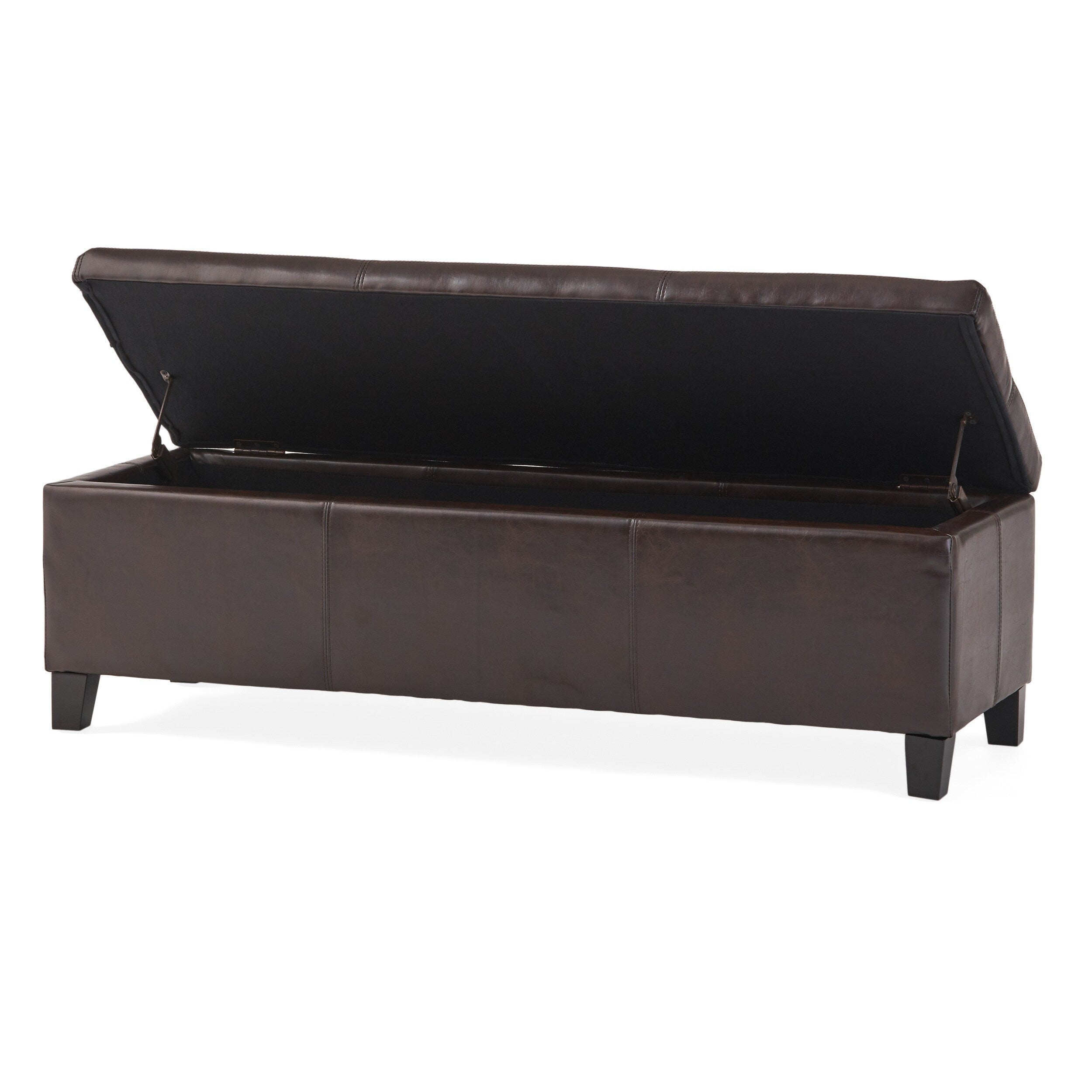 Upholstered Storage Ottoman Solid Wooden Legs