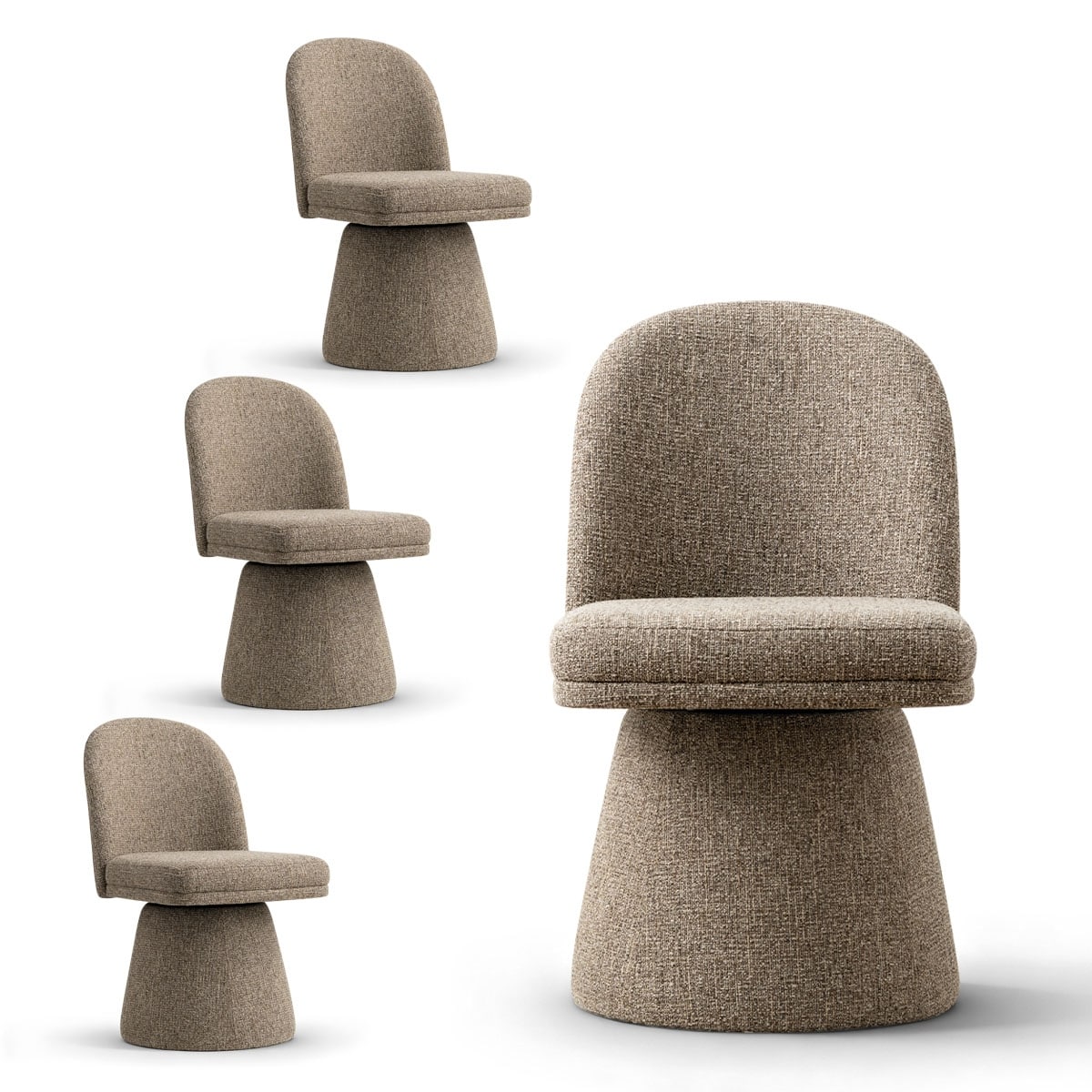 Upholstered Swivel Dining Chair Set Of 4