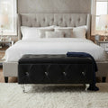 Leather Or Fabric Upholstered Tufted Storage Bench