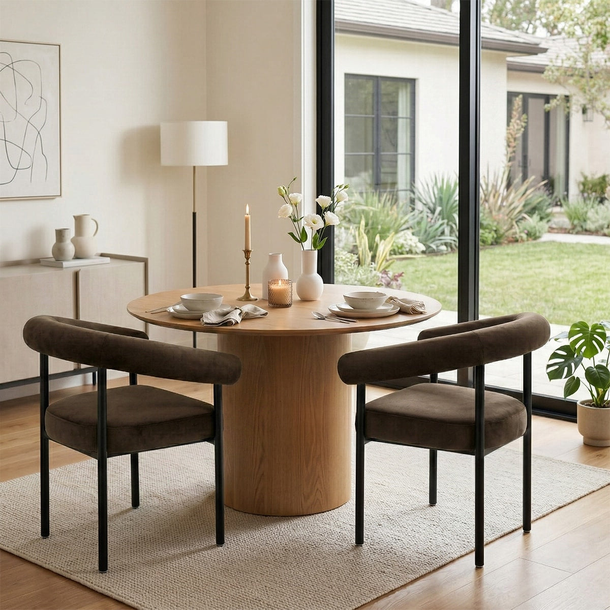 Upholstered Velvet Armchair Set With Metal Legs Set Of 2