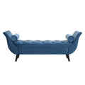 Upholstered Velvet Bench End Of Bed Bench With 2 Pillows Button Tufted Ottoman Footstool With Rolled Arms