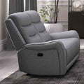 Upholstery Fabric Recliner Loveseat 1Pc Gray Finish