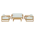 Upland 6 Piece Outdoor Patio Teak Set