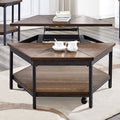 Greyson Living Upton Mocha Brown Wood Iron Hexagon Lift Top Coffee Table