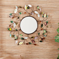 Copper Grove Kitty Decorative Metallic Leaf Wall Mirror