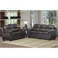 Upton Premium Brown Top Grain Leather Sofa And Loveseat