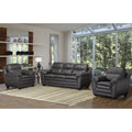 Upton Premium Brown Top Grain Leather Sofa And Two Chairs