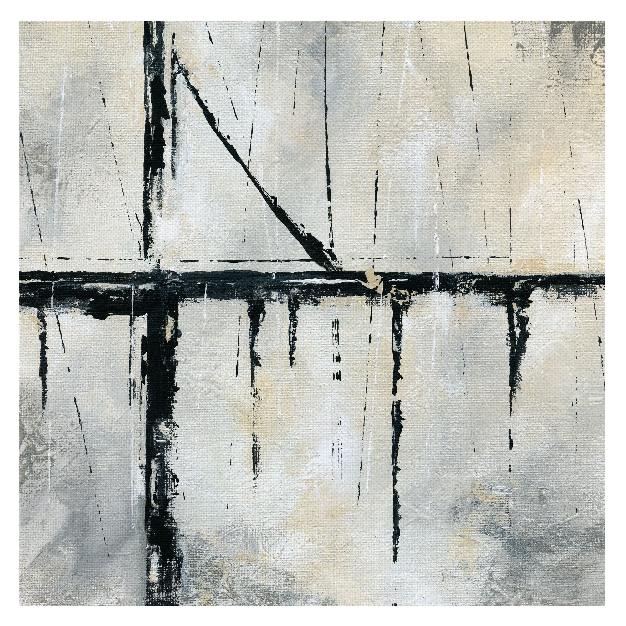 Urban Across Bridge Abstract By Nan Wrapped Canvas Painting Art Print