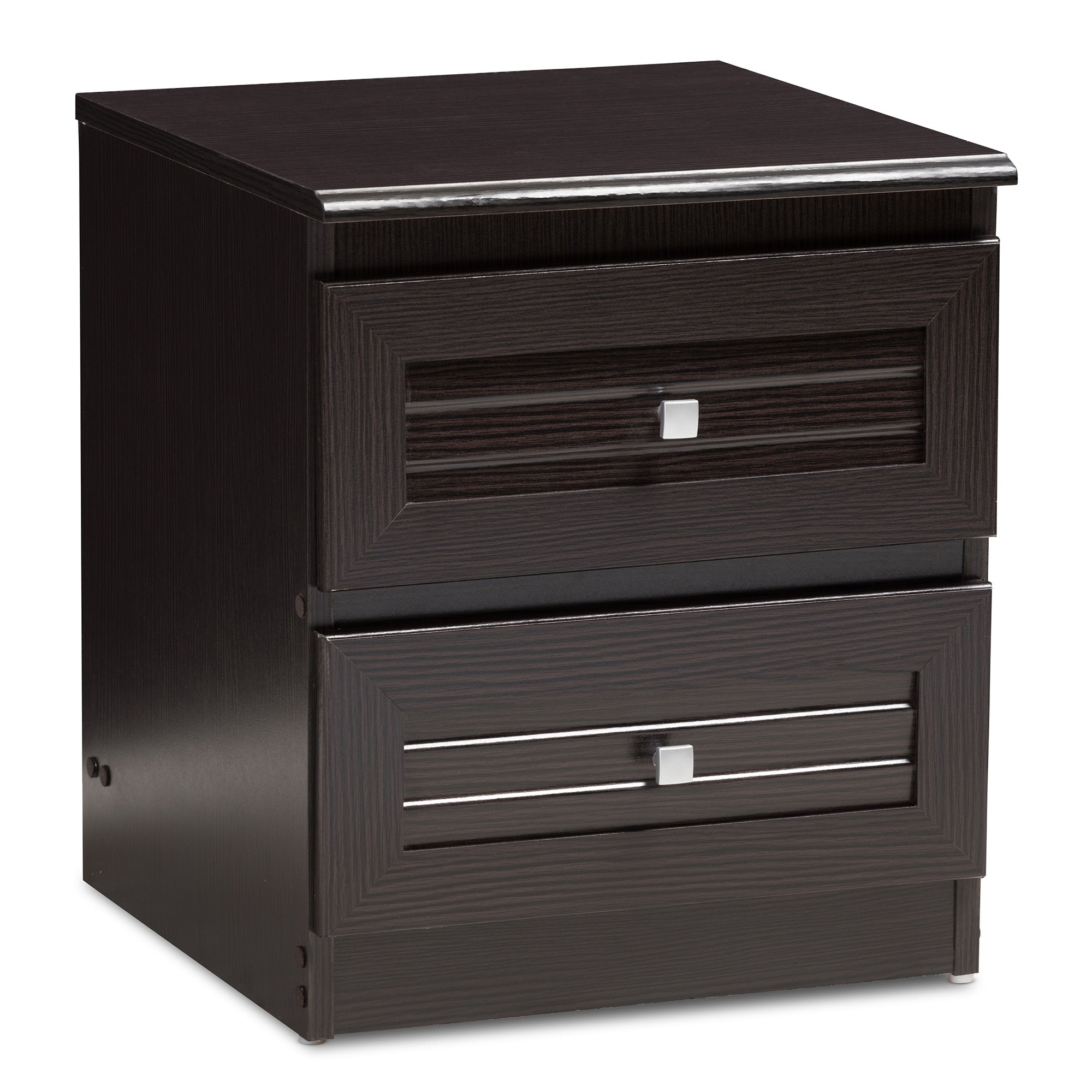 Urban Designs Alima Wenge Brown Wooden 2 Drawer Nightstand
