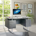 Urban Designs Deluxe Stylish Modern Grey Computer Desk With Storage