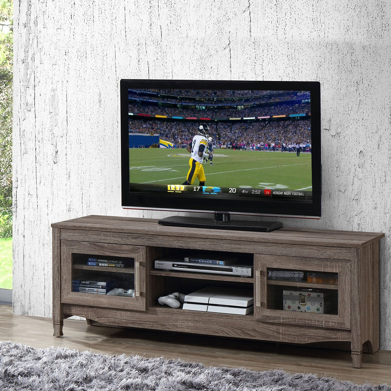 Urban Designs Grey Driftwood Tv Stand