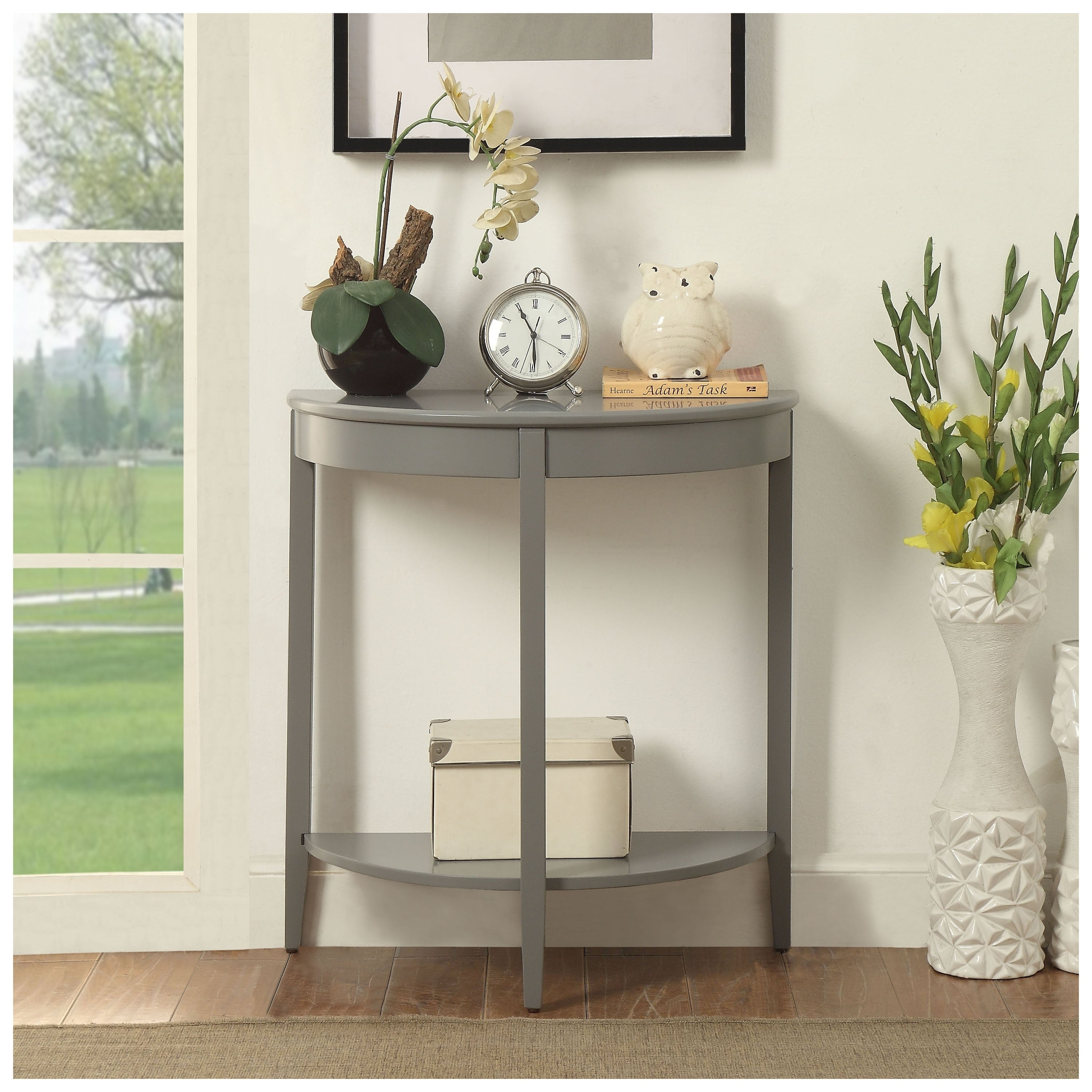 Urban Designs Half Moon Console Table Gray
