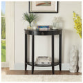 Urban Designs Half Moon Console Table With Drawer Black