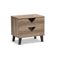 Urban Designs Swanson Modern Light Brown Wood 2 Drawer Nightstand