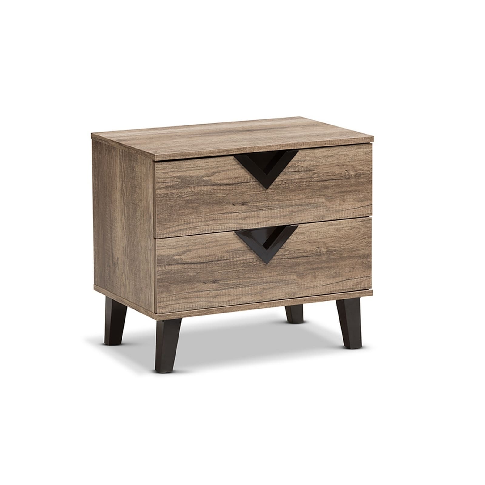 Urban Designs Swanson Modern Light Brown Wood 2 Drawer Nightstand