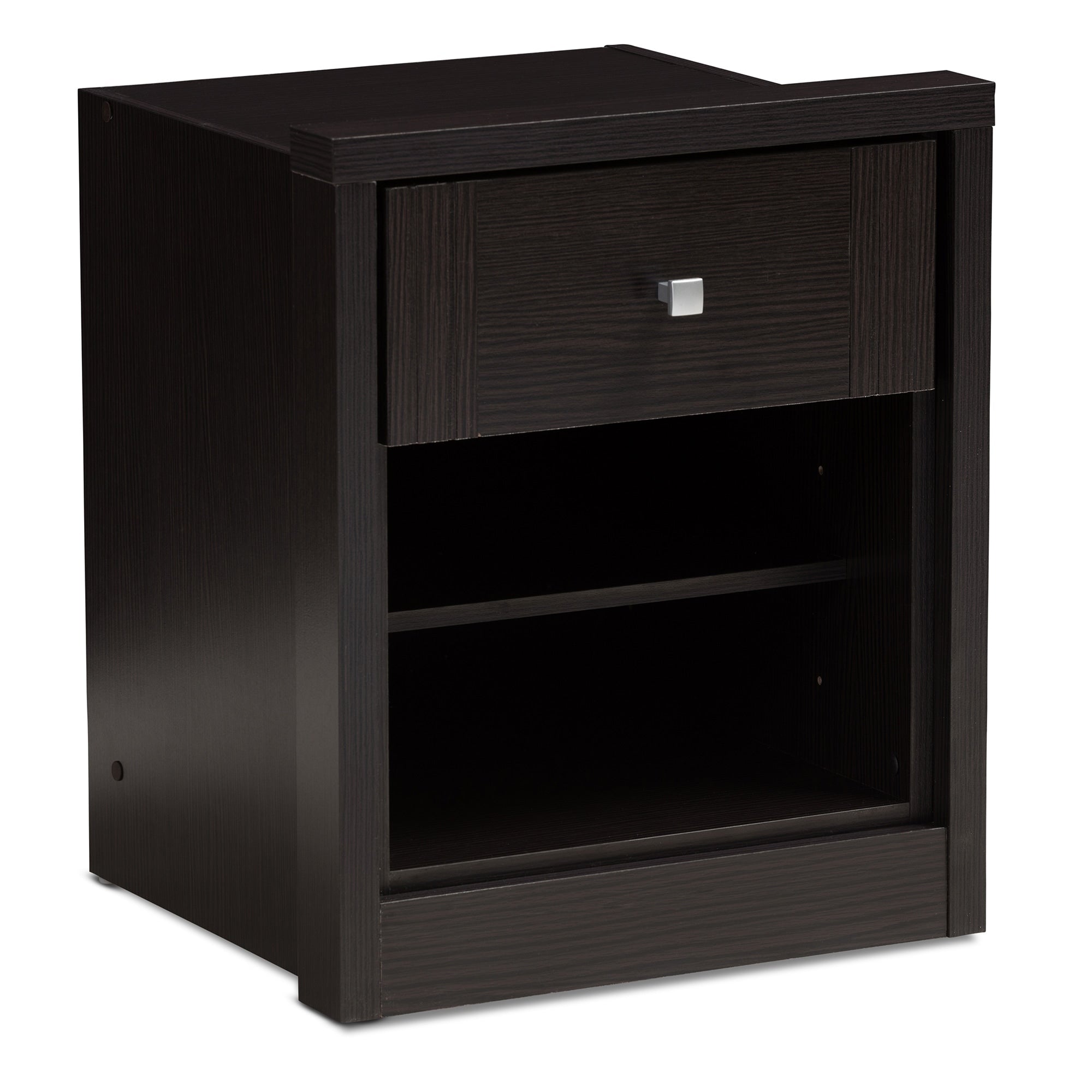Urban Designs Watkins Wenge Brown Wood Framed 1 Drawer Nightstand