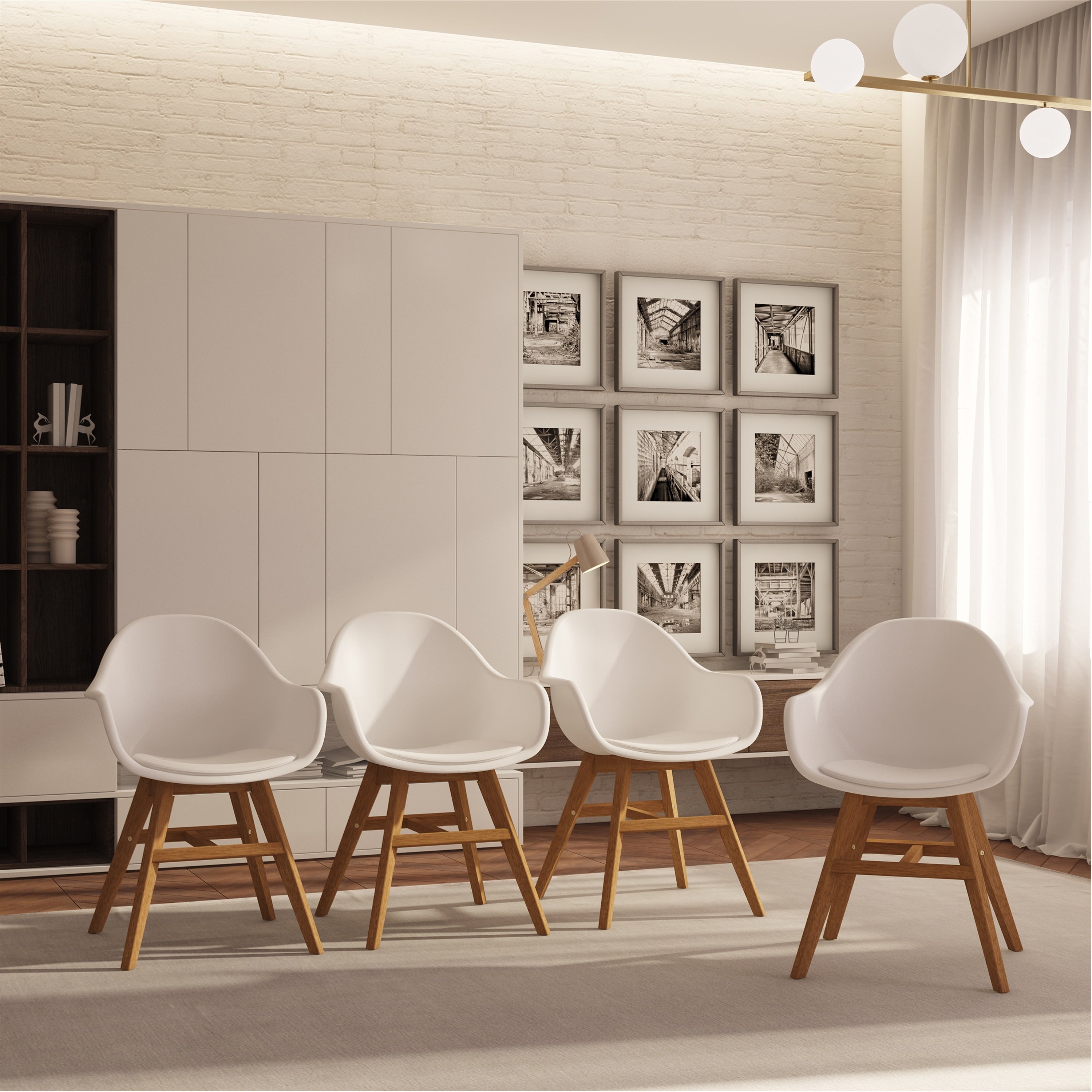 Urban Element Wood Dining Chair With Cushion Set Of 4 4 Piece