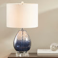 Urban Habitat Borel Blue 23.5 Inch Table Lamp With White Drum Shade