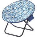 Urban Lifestyle Smiley Face Blue Checkered Saucer Chair