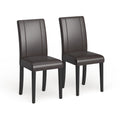 Urban Style Solid Wood Leatherette Small Padded Parson Chairs Set Of 2