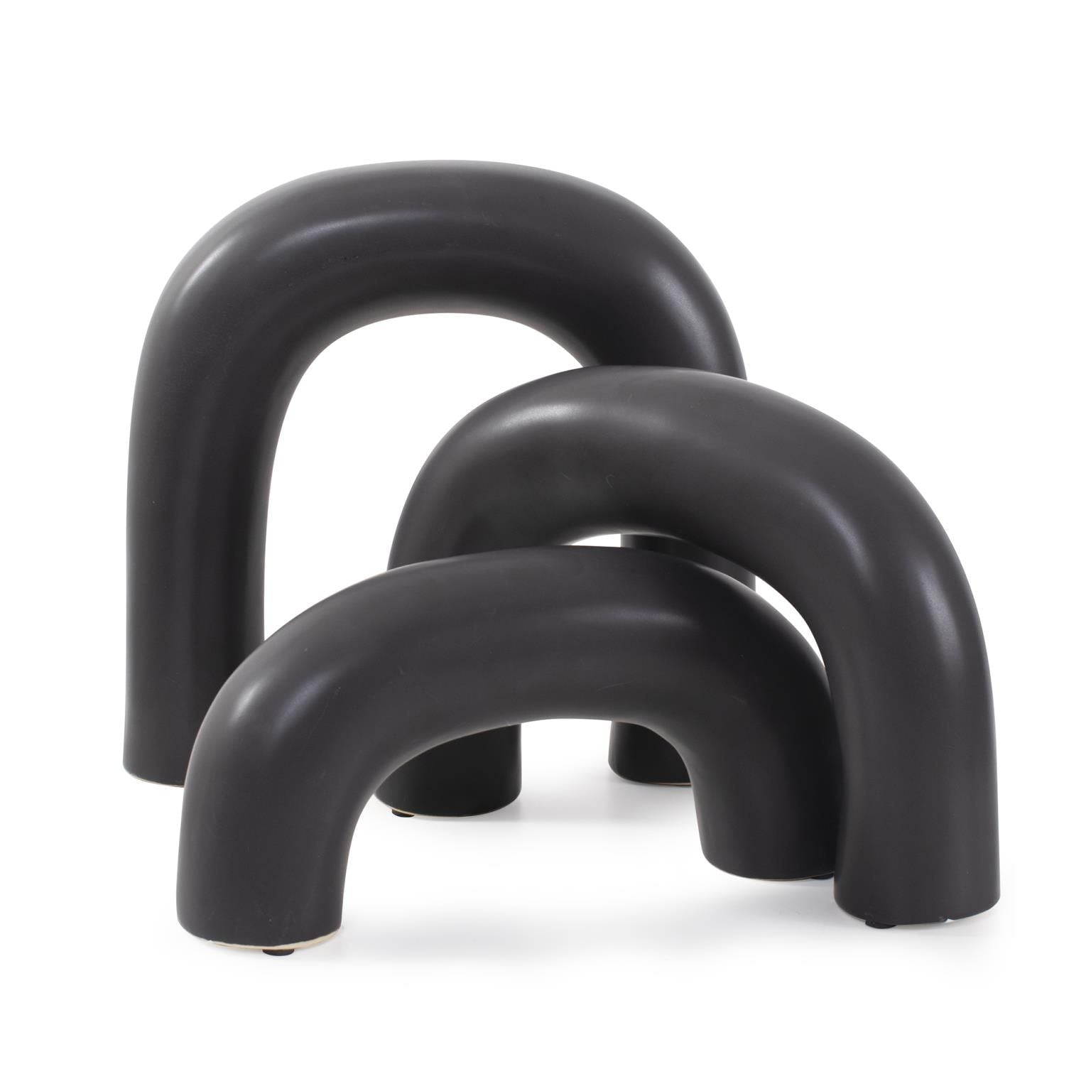 Urbean Ceramic Sculpture Set Of 3 9.5H X 9.5W X 2D