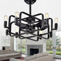 Usard Black 32 Inch 8 Light Lighted Ceiling Fan Fandelier Includes Remote And Light Kit