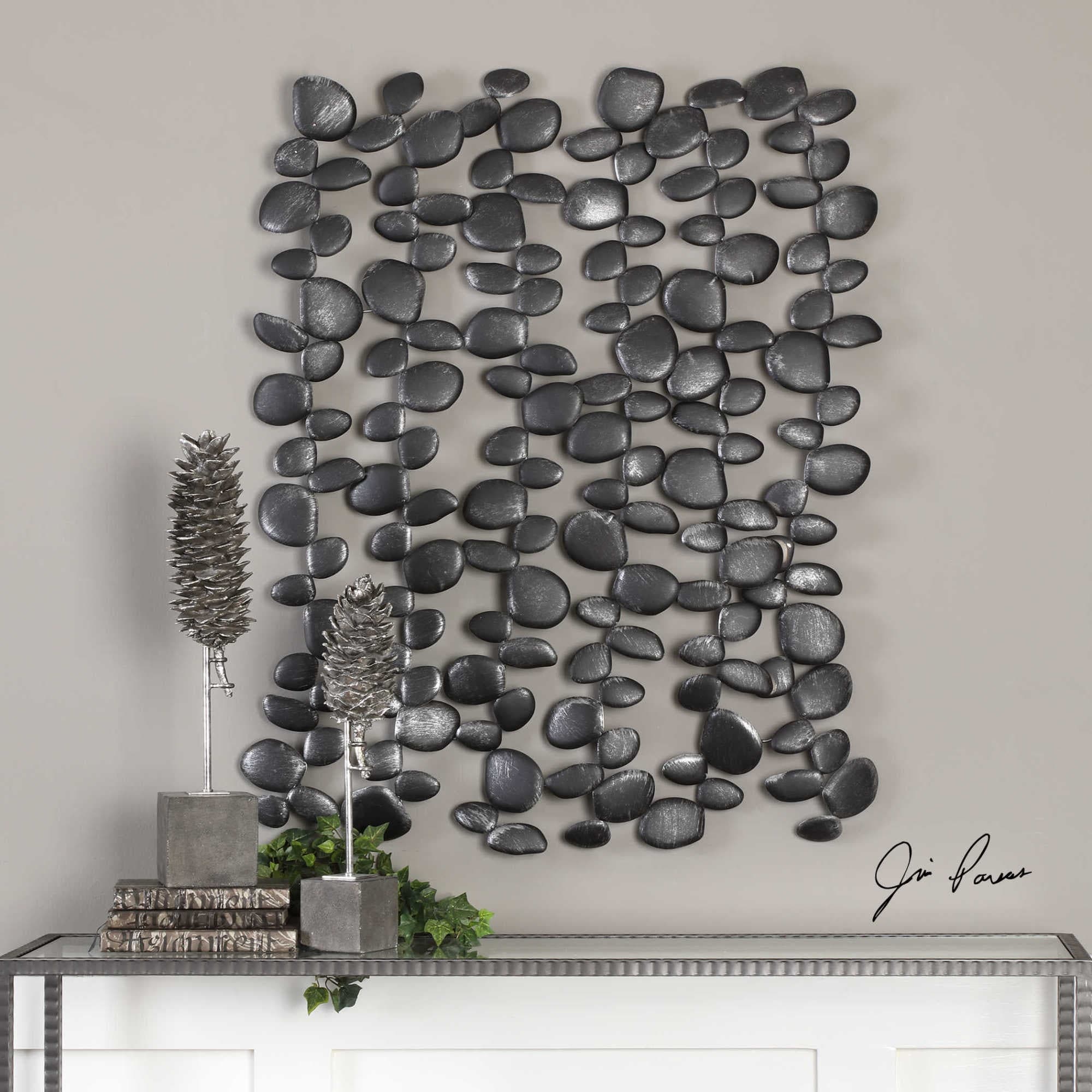 Uttermost 04144 34 Inch X 40 Inch Skipping Stones Iron Dimensional Wall Art By J Charcoal