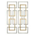 Uttermost 04145 Aerin Two Piece Wall Sculpture Set By Grace Feyock Antique Gold And Silver
