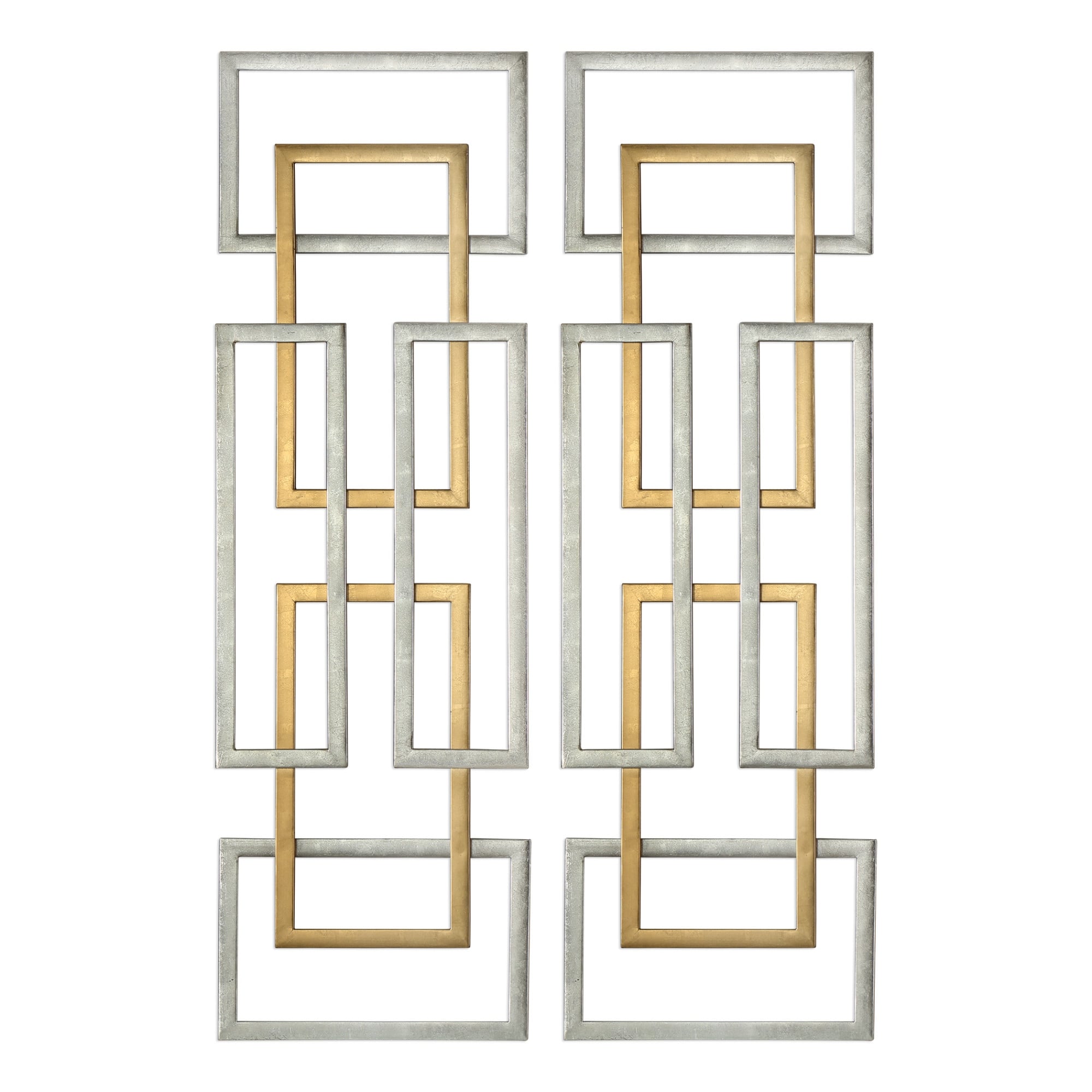 Uttermost 04145 Aerin Two Piece Wall Sculpture Set By Grace Feyock Antique Gold And Silver