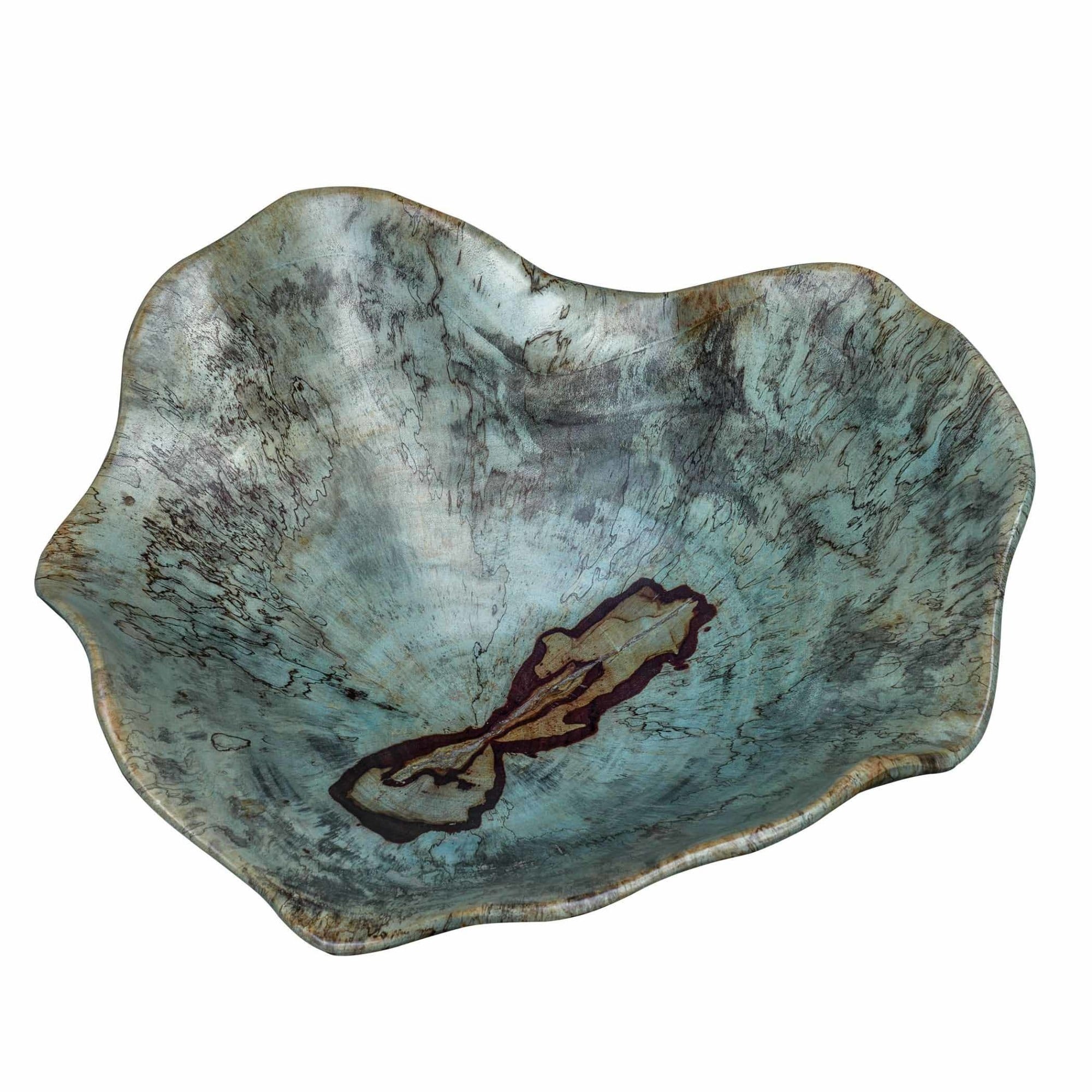 Uttermost 04178 Teo Wood Bowl Wall Art Set Of 3 Soft Caribbean Blue