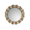 Uttermost 06048 P Gotham Round Mirror With Fluted Frame Antique Silver Leaf