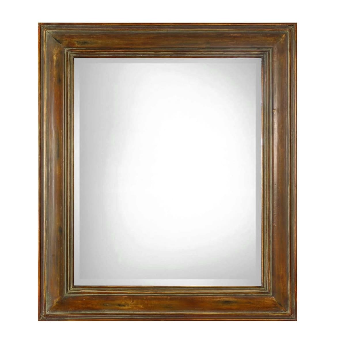 Uttermost 07016 Darian 42 Inch X 36 Inch Rectangular Beveled Wood Framed Mirror Dark Brown