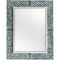 Uttermost 08157 Makaria 48 X 38 Rectangular Beveled Wood Framed Wall Mounted Wall Mirror Coastal Blue