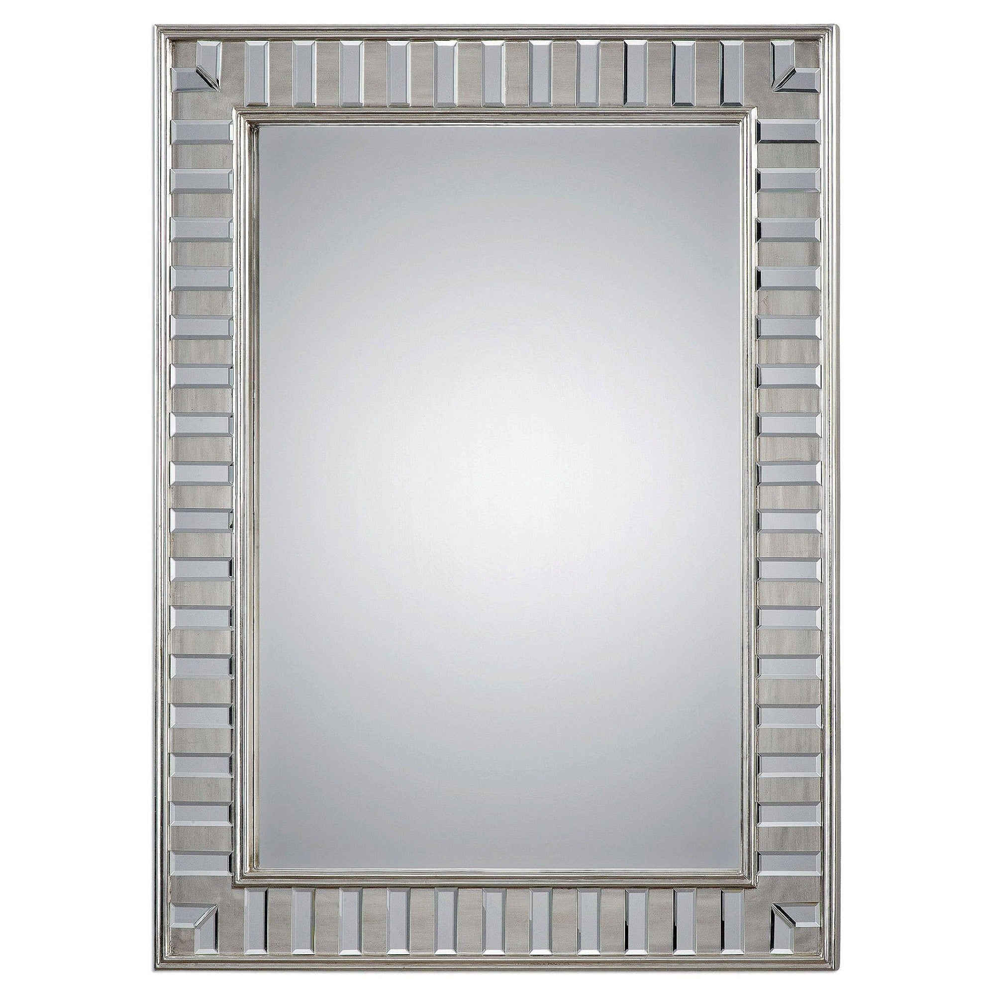 Uttermost 9046 Lanester 48 X 36 Wood Frame Flat Mirror Antiqued Silver