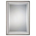 Uttermost 9081 Lahvahn 34 X 24 Fir Wood Frame Beveled Mirror Gloss White Silver