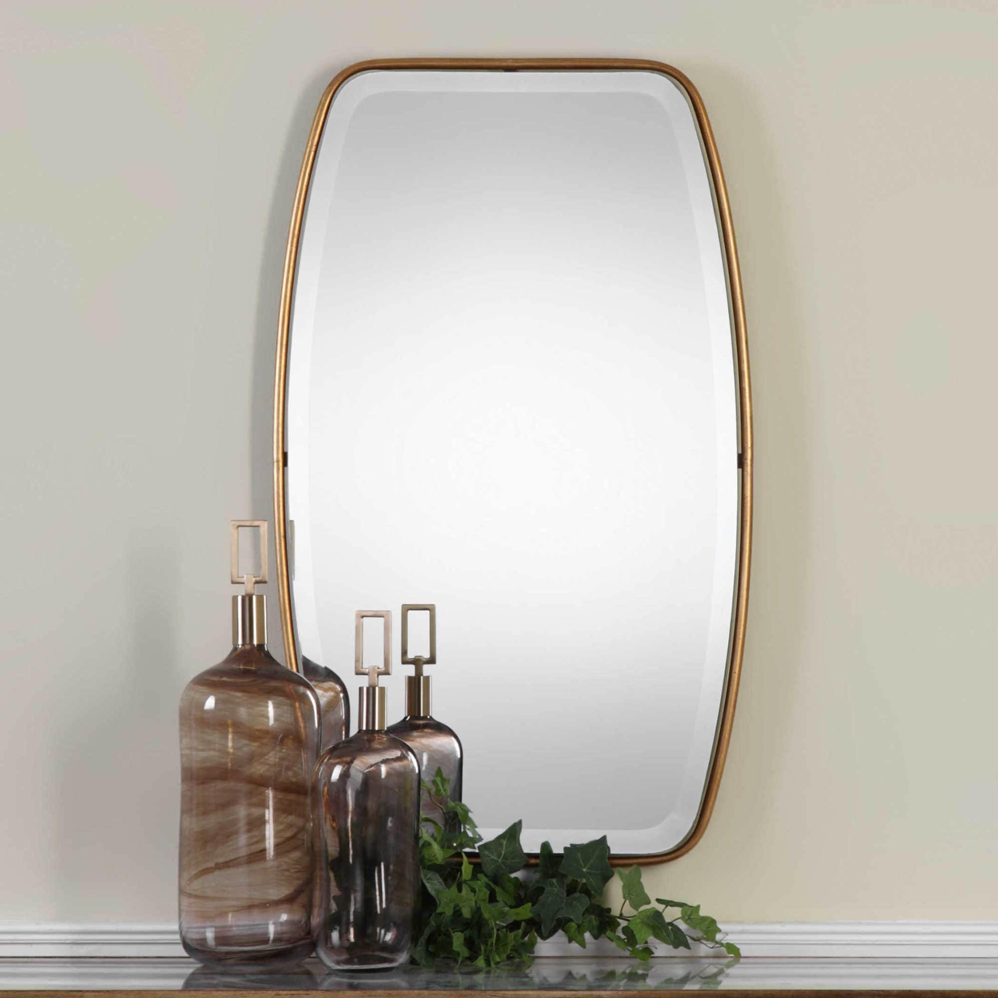 Uttermost 9145 Canillo Forged Metal Frame Beveled Mirror Antiqued Gold