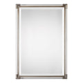 Uttermost 09199 Mackai 33 Inch X 23 Inch Rectangular Metal Framed Mirror Silver Leaf