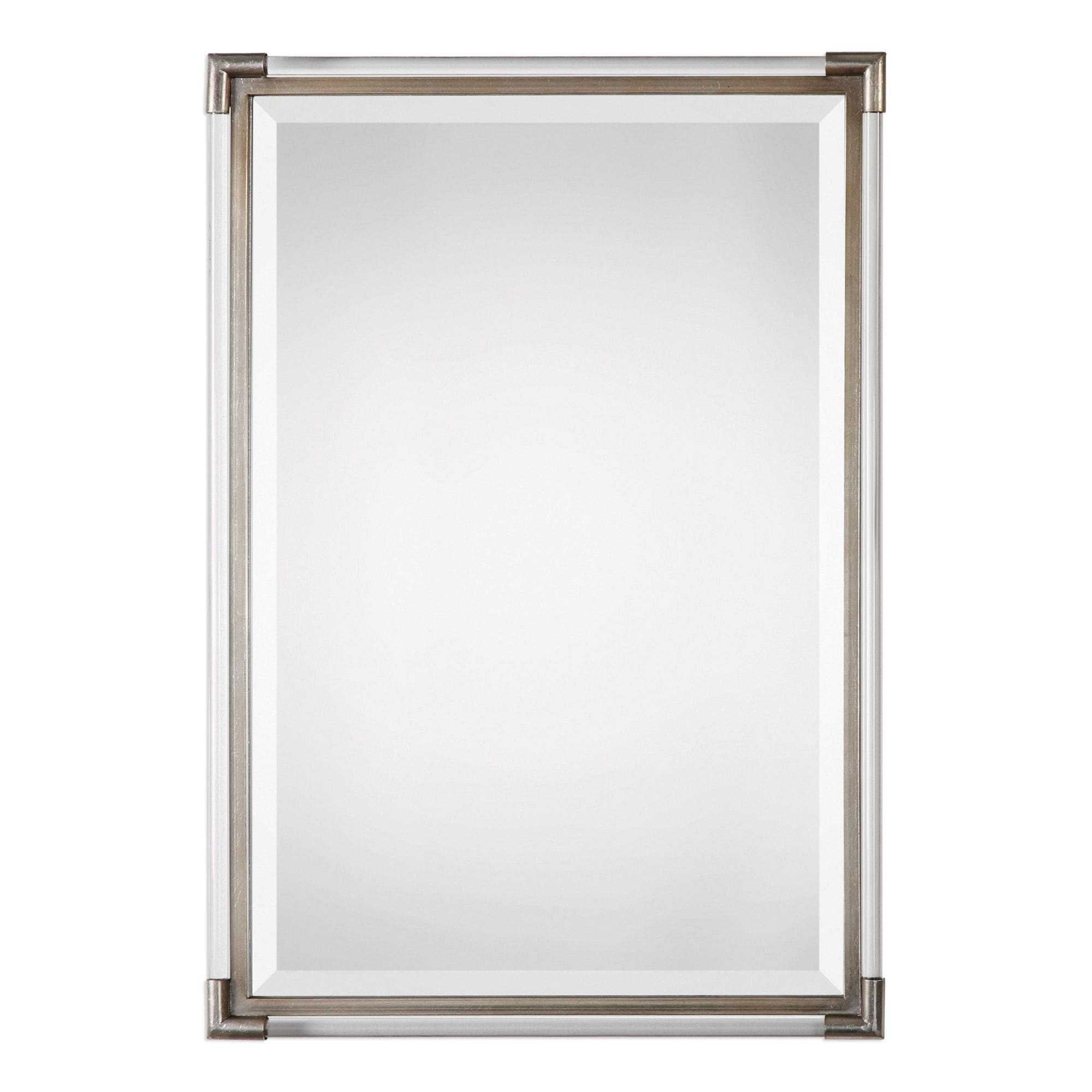 Uttermost 09199 Mackai 33 Inch X 23 Inch Rectangular Metal Framed Mirror Silver Leaf