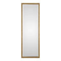 Uttermost 09246 Vilmos 24 Inch Wide Rectangular Framed Beveled Mirror By Grace F Metallic Gold Leaf