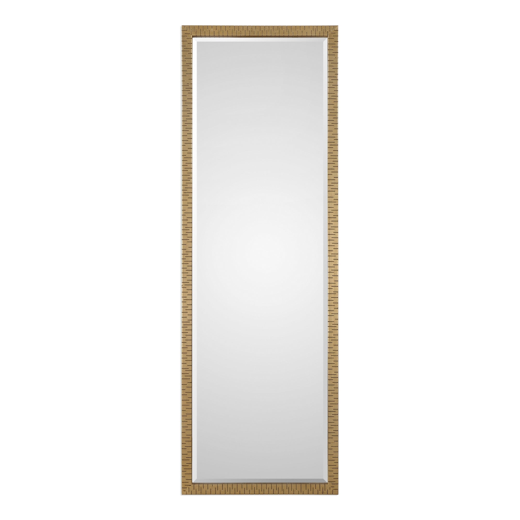 Uttermost 09246 Vilmos 24 Inch Wide Rectangular Framed Beveled Mirror By Grace F Metallic Gold Leaf