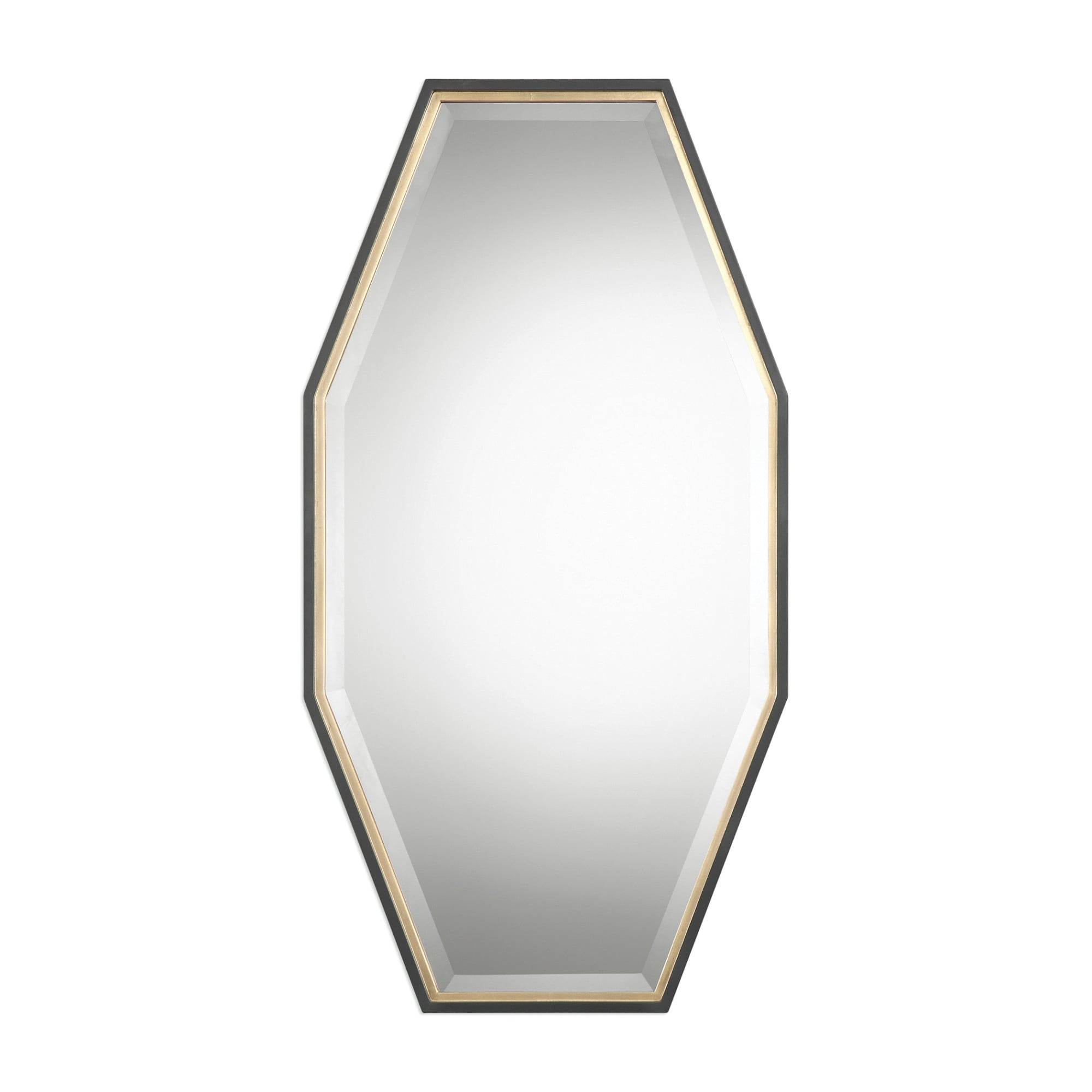 Uttermost 09258 Savion 24 Inch Wide Oval Framed Beveled Mirror By Grace Feyock Metallic Gold Leaf