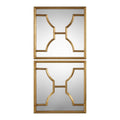 Uttermost 09268 Misa 24 Inch Two Piece Square Flat Iron Framed Wall Mounted Acce Lightly Antiqued Gold Leaf