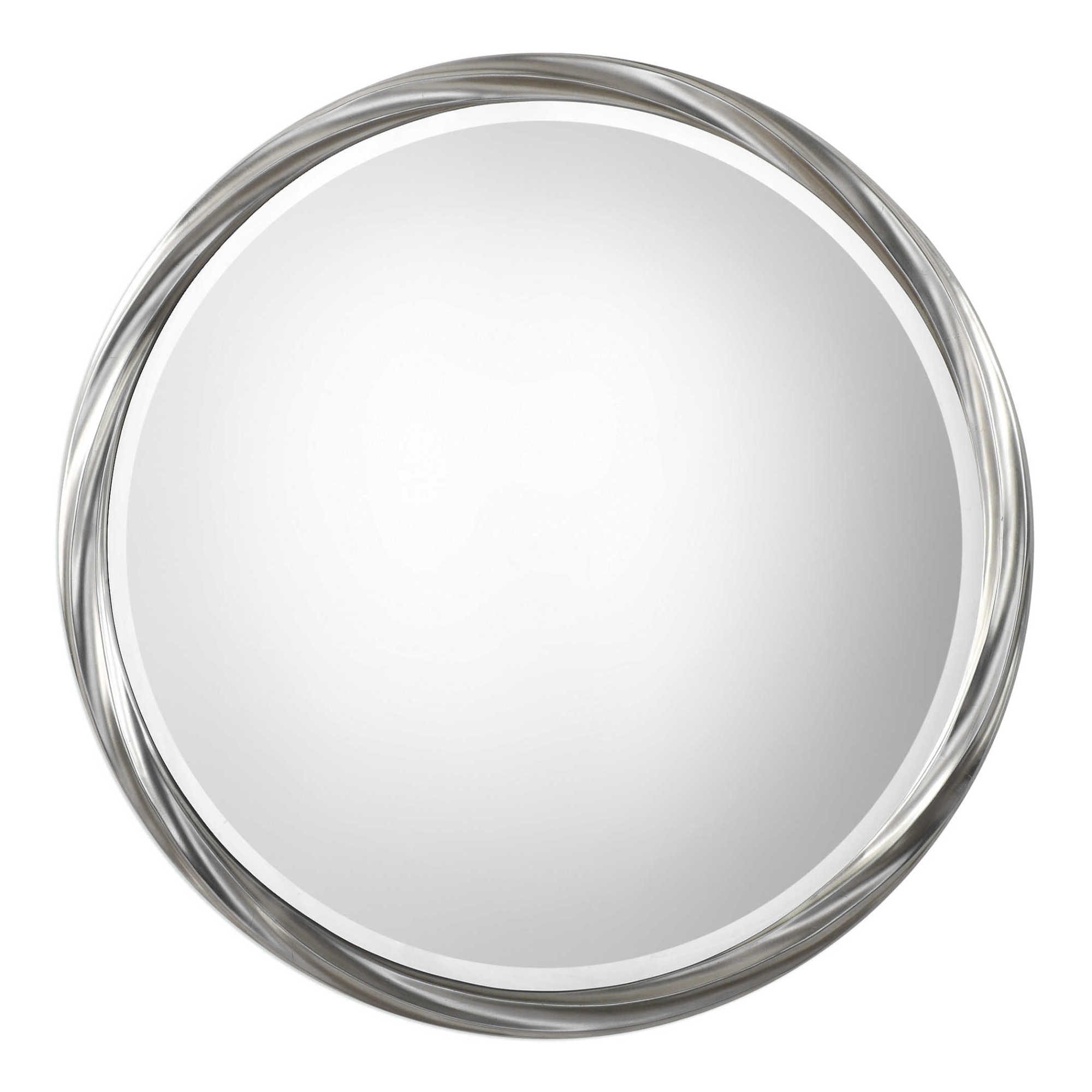 Uttermost 09278 Orion 36 Diameter Twist Frame Beveled Face Contemporary Accent Mirror By Jim Parsons Silver