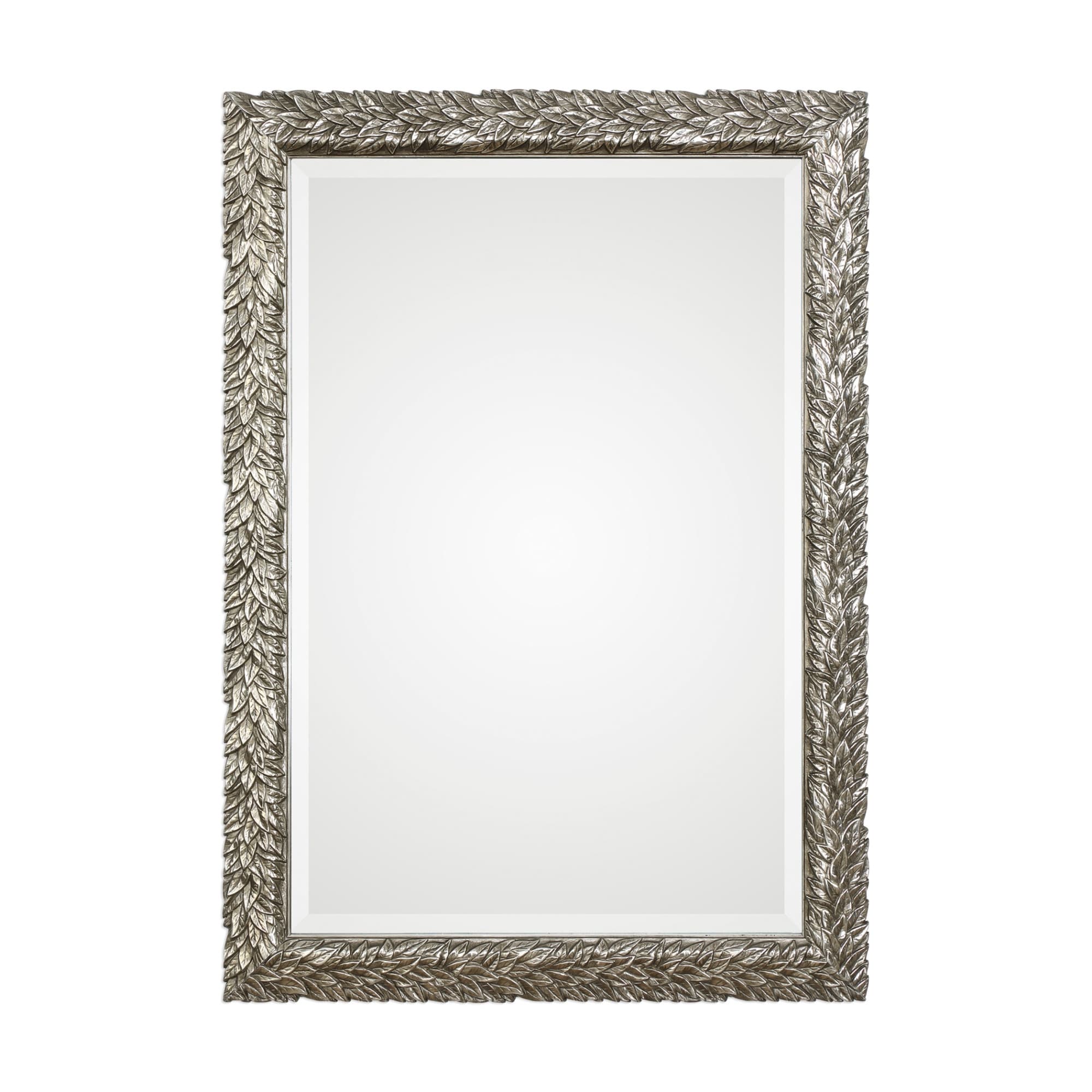 Uttermost 09359 Evelina 24 5 8 Inch Wide Rectangular Framed Beveled Mirror By Gr Burnished Metallic Silver
