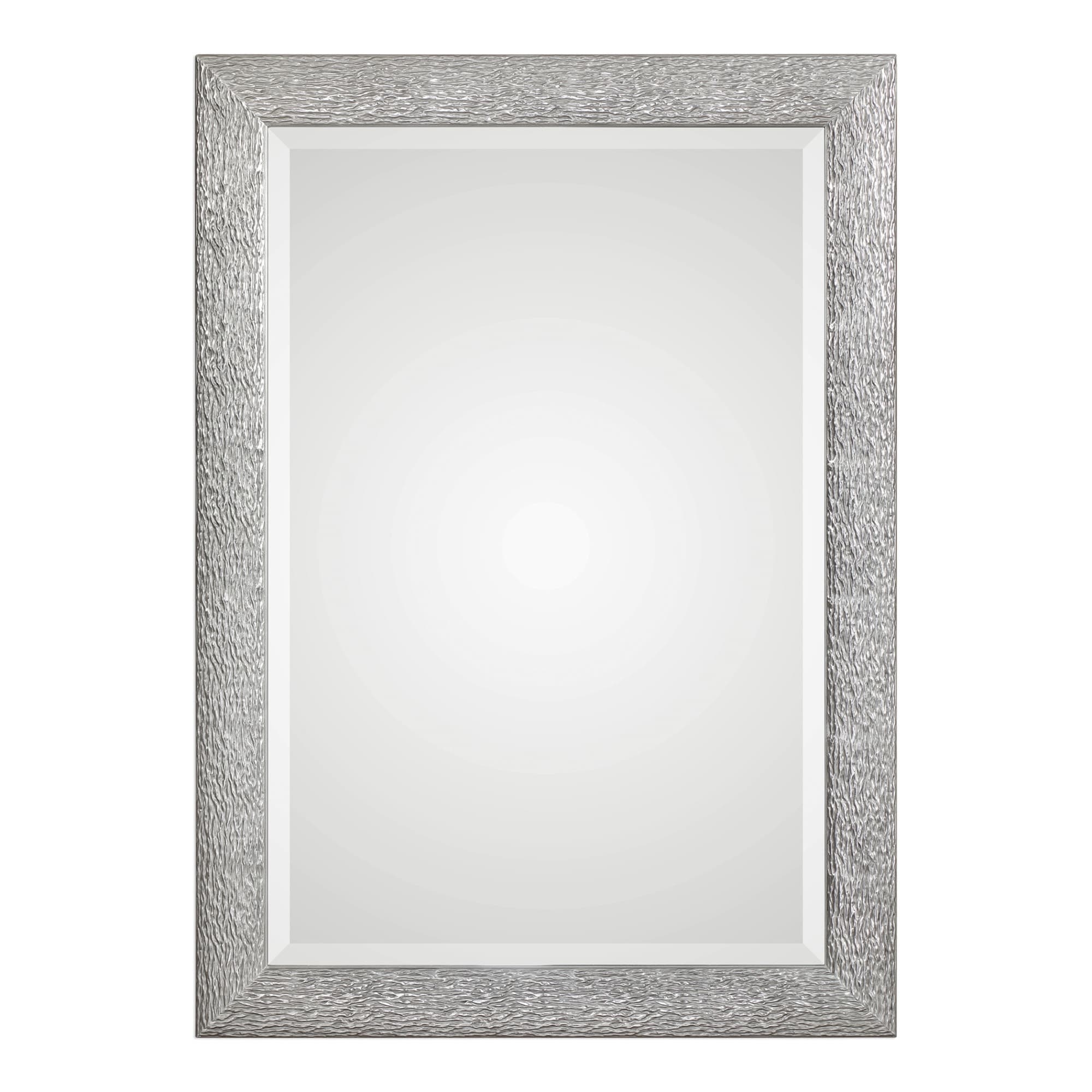 Uttermost 09361 Mossley 29 1 2 Inch Wide Rectangular Framed Beveled Mirror By Gr Metallic Silver Wash