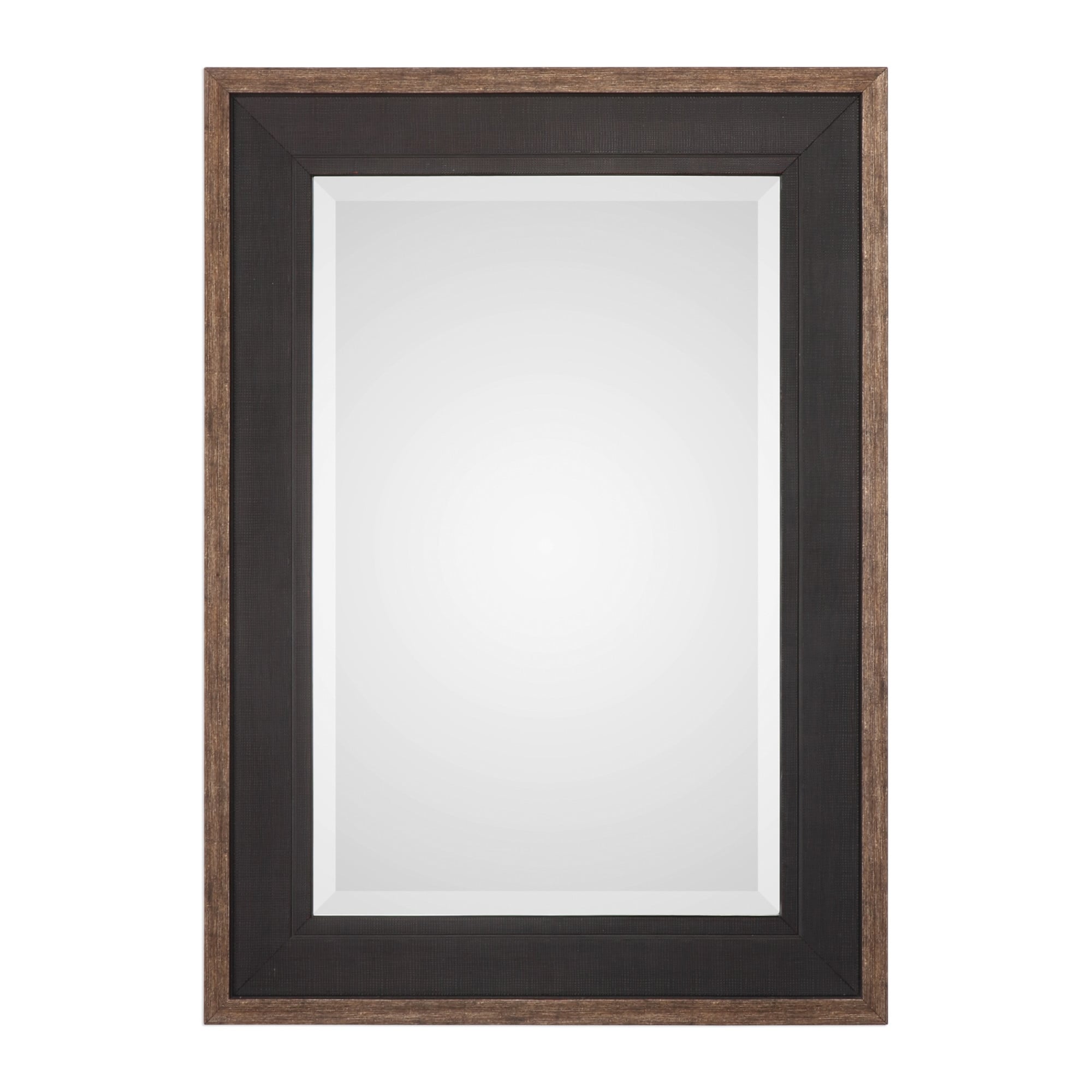 Uttermost 09377 Staveley 30 Inch Wide Rectangular Framed Beveled Mirror By David Rustic Black