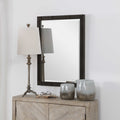 Uttermost 09485 Gower 34 5 8 X 25 1 4 Rectangular Beveled Iron Framed Bathroom Mirror Rustic Aged Black