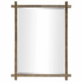 Uttermost 09548 Abanu 39 3 4 X 30 Rectangular Beveled Resin Framed Wall Mounted Bathroom Mirror Antique Gold